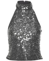 ROTATE BIRGER CHRISTENSEN - Halter Top With Paillettes - Lyst