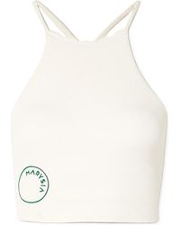 Marysia Swim - Steffi Scalloped Stretch Recycled-Seersucker Sports Bra - Lyst