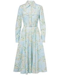 Emilia Wickstead - Floral Cotton Poplin Shirt Dress - Lyst