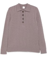 Eleventy - Cable-Knit Polo Sweater - Lyst