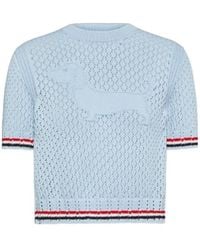 Thom Browne - Hector Pointelle Knitted T-Shirt - Lyst