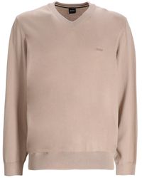 BOSS - Long-Sleeved V-Neck Jumper - Lyst