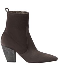Brunello Cucinelli - Suede Ankle Boots With Precious Heel - Lyst