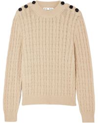 Blazé Milano - Button-Decorated Cable Knit Sweater - Lyst