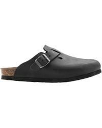 Birkenstock - Boston Leather Flat Mules - Lyst