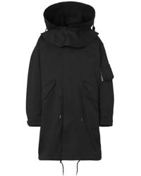 Burberry - Logo-Print Parka Coat - Lyst