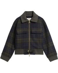 Barbour - Plaid Jacket With Ribbed Collar - Lyst