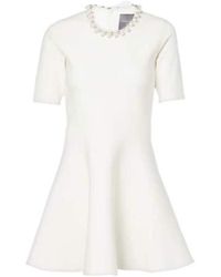 Monique Lhuillier - Embellished Knitted Minidress - Lyst