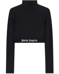 Palm Angels - Classic Logo Long Sleeved Mockneck Top - Lyst