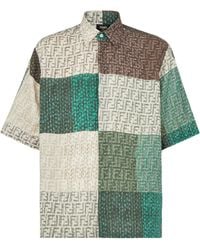 Fendi - Linen Shirt With All-Over Ff Print - Lyst