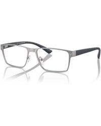 Emporio Armani - Matte Effect Rectangular Frame Glasses - Lyst