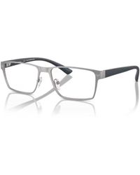 Emporio Armani - Matte Effect Rectangular Frame Glasses - Lyst