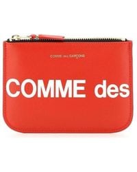 Comme des Garçons - Comme Des Garons Wallet Logo Printed Zip-Up Small Clutch Bag - Lyst