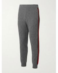 Gucci - Web-Stripe Ribbed-Knit Drawstring Track Pants - Lyst