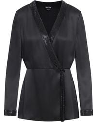 Giorgio Armani - Shiret Embellished Satin Top - Lyst