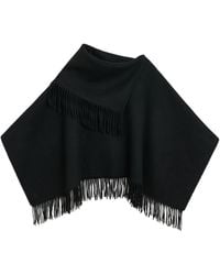 By Malene Birger - Fringed Wool Cape Coat - Lyst
