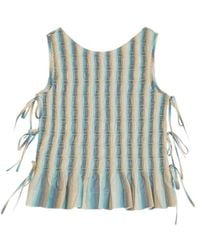 Ganni - Ombre Striped Smock Tie Top - Lyst