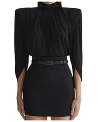 Mugler - High-Neck Long-Sleeve Top - Lyst