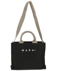Marni - Tropicalia Logo Embroidered Small Tote Bag - Lyst