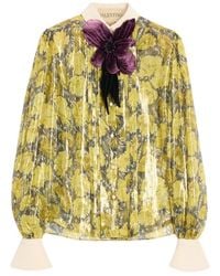 Valentino - Floral Printed Long Sleeved Shirt - Lyst