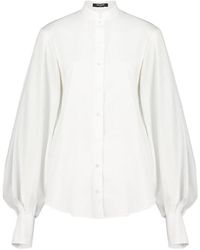 Balmain - Button-Up Puff Sleeved Poplin Shirt - Lyst