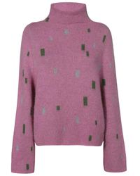 Emporio Armani - Geometric Turtleneck Knitted Sweater - Lyst