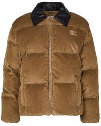Miu Miu - Lapel Long-Sleeved Cotton Coat - Lyst