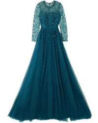 Jenny Packham - Embellished Sequined Tulle Gown - Lyst