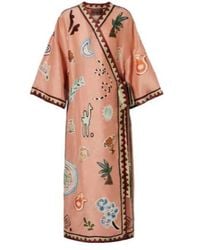 almais women's grey marjorelle embellished linen-silk midi dress Marjorelle Embellished Midi Dress