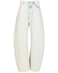 デニム・ジーパン Alaia Low waist rounded jeans White Alaïa Low Waist Rounded Jeans in White | Lyst