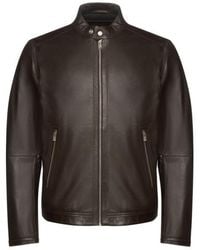 BOSS - Long-Sleeve Leather Jacket - Lyst