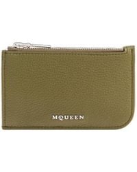McQueen - Logo Plaque Zipped Wallet - Lyst