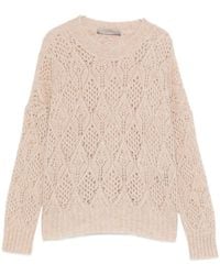 D.exterior - Open-Knit Round-Neck Sweater - Lyst