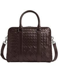 Bottega Veneta - Small Intreciato Leather Briefcase - Lyst