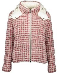 Moncler - Andronne Tweed Hooded Short Down Jacket - Lyst