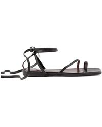 STAUD - Nicola Lace-Up Leather Sandals - Lyst