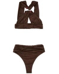 The Attico - The Cross Strap Faux-Leather Bikini Set - Lyst