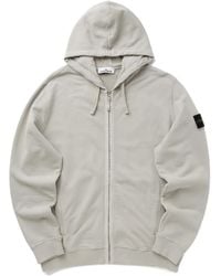 Stone Island - Compass Patch Zip-Up Hoodie - Lyst