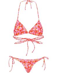 ROTATE BIRGER CHRISTENSEN - X Reina Olga Flower-Print Wrap Bikini - Lyst