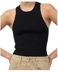 St. Agni - Ribbed Racer-Back Tank Top - Lyst
