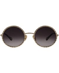 Chloé - Two-Tone Round Sunglasses - Lyst
