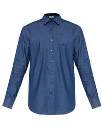 Etro - Embroidered-Logo Cotton Shirt - Lyst