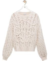 Loewe - Anagram Cable Knitted Jumper - Lyst