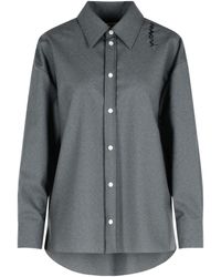 Marni - Logo Embroidered High-Low Hem Shirt - Lyst