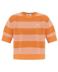 Lacoste - Horizontal-Stripe Waffle-Knit T-Shirt - Lyst