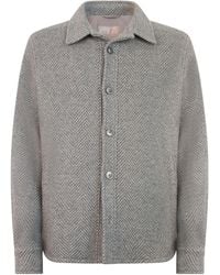 Herno - Herringbone-Knit Shirt Jacket - Lyst