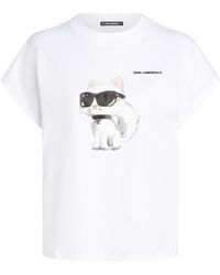 KARL LAGERFELD - Ikon Choupette Oversized T-Shirt - Lyst