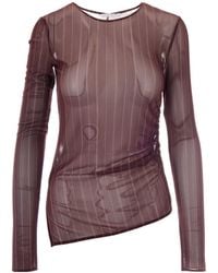 Patrizia Pepe - Pinstripe Tulle Top - Lyst