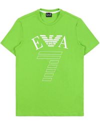 EA7 - Round-Necked Logo T-Shirt - Lyst