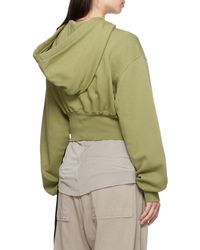 Rick Owens - Tatlin Drawstring Cropped Hoodie - Lyst
